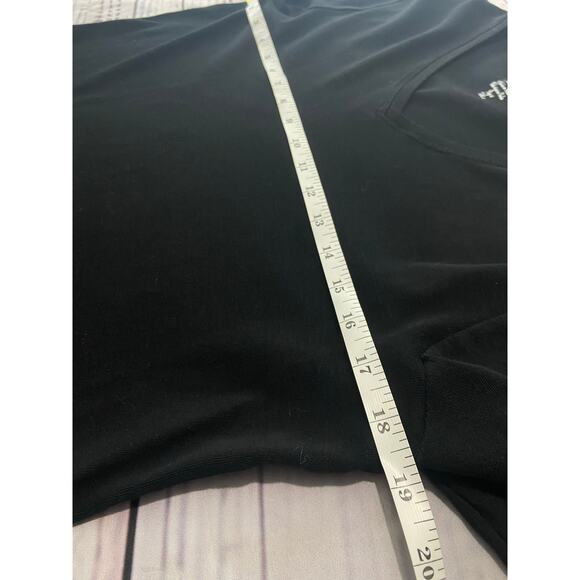 Chicos 2 Tee Shirt Womens L Black Short Elbow Sleeves V Neck Cotton - Picture 6 of 9